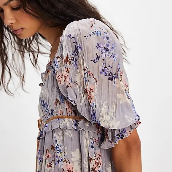 Free People Marney Mini Dress in Blue Combo - Picture 4 of 16